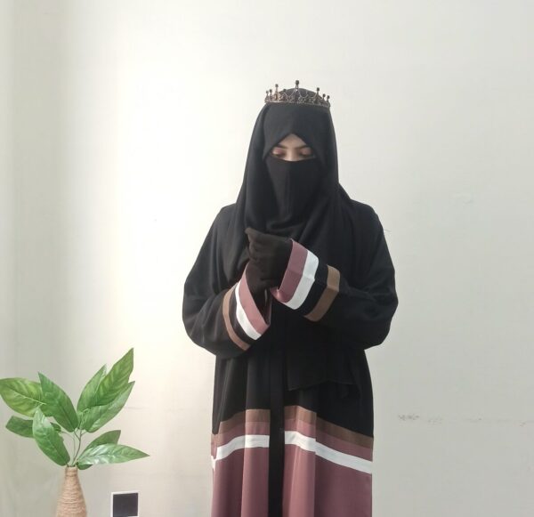 Straight Striped Abaya  - Code:1123