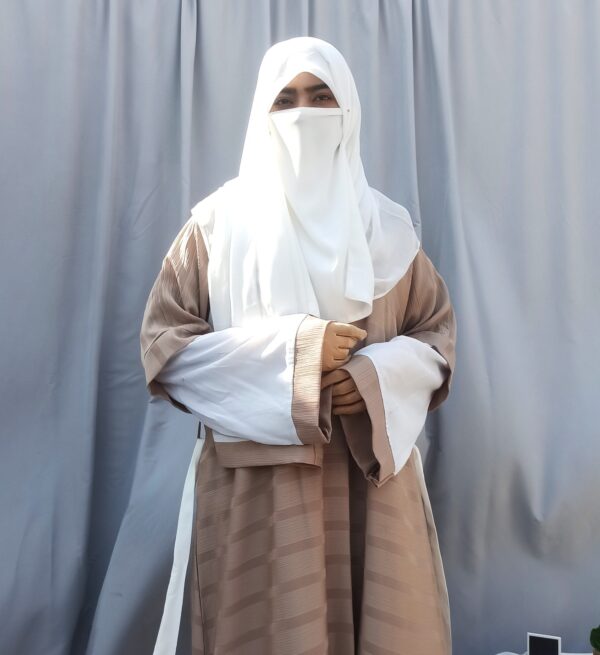 Zoom White Abaya - Code: 1005